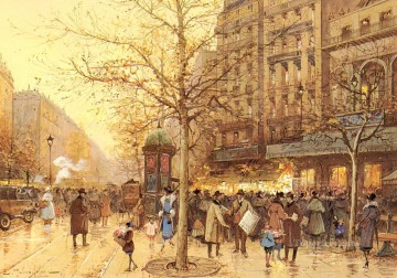 A Paris Street Scene Eugene Galien Laloue Oil Paintings